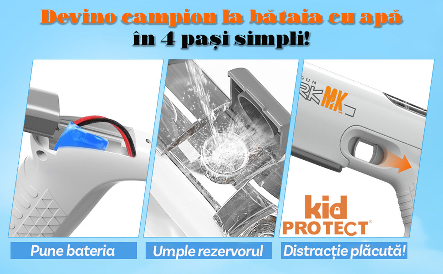 Pistol cu Apa Electric KidProtect SplashForce Pistol cu Apa Electric KidProtect SplashForce